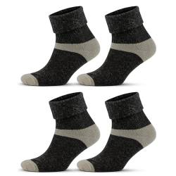 GoWith 4 Paar Alpaka Wollsocken Herren Damen Unisex Thermo Crew Socken für Wandern Arbeit Outdoor Mod:2056 von GoWith