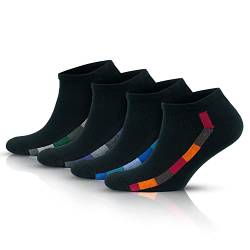 GoWith 4 Paar Bunte Sneaker Socken aus Baumwolle, Atmungsaktive Kurz Socken für Herren, Laufsocken für Männlich, Ohne Muster Sport Socken, OEKO TEX, 39-42, 3143 von GoWith