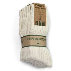 GoWith 5 Paar 97% Gekämmte Natur Baumwolle Socken, Seamless Dicke Bio Socken für Herren und Damen, Gewaschen Arbeitsocken, Atmungsaktiv Wandersocken, Boot Socken für Outdoor, USA, 41-43 Model: 3013 von GoWith