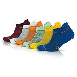 GoWith 6 Paar Bambus Sportsocken für Herren & Damen, Kurz Socken, Wandersocken, Laufsocken Atmungsaktiv, Sneakersocken, mit Geschenk Box, mit Dynamischem Halt und Flexibilität 3151 von GoWith