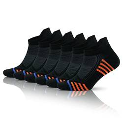 GoWith 6 Paar Schwarz Bambus-Sneaker- und Golfsocken, athletische, dünne Knöchelsocken, nahtlose tief geschnittene Socken für Damen und Herren, Mehrfarbig 2 2150 von GoWith