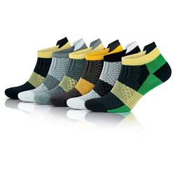 GoWith 6 Paar bunte Bambus-Sneaker- und Golfsocken, athletische, dünne Knöchelsocken, nahtlose tief geschnittene Socken für Damen und Herren, Mehrfarbig 3 von GoWith