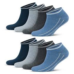 GoWith 8 Paar Bunte Sneaker Socken aus Baumwolle, Atmungsaktive Kurz Socken für Herren, Laufsocken für Männlich, Ohne Muster Sport Socken, OEKO TEX, 43-46, 3117 von GoWith