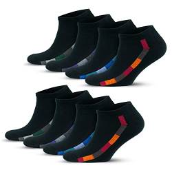 GoWith 8 Paar Bunte Sneaker Socken aus Baumwolle, Atmungsaktive Kurz Socken für Herren, Laufsocken für Männlich, Ohne Muster Sport Socken, OEKO TEX, 43-46, 3143 von GoWith