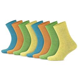 GoWith 8 Paar Natur Bunte Leinen Baumwolle Socken für Damen, Spitze Handgekettelt, Vorgewaschen, Sneaker, Crew Socken, Gesundheitssocken, Ohne Naht von GoWith