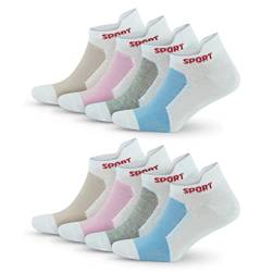 GoWith 8 Paar Sneaker Socken aus Baumwolle, Kurz Socken für Damen, Weiche, Bequeme, Laufsocken, Bunte Sport Socken 39-42, OEKO TEX, 2082 von GoWith