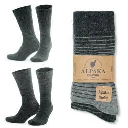 GoWith Alpaca Wool Socks for Men and Women, Unisex Thermal Crew Socks for Hiking, Work, Outdoor, Mod:3098, 2 Pairs, Gray Anthracite, 10-12(M) / 12-14(W) von GoWith