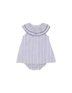 GOCCO Baby - Mädchen Vestido DE Rayas Con Cuello Grande Kleid, GRIS AZULADO, von Gocco