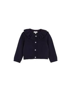 Gocco Baby-Mädchen Blaue Jacke mit Rüschenkragen Polo-Pullover, Marineblau, 12-18 Monate von Gocco