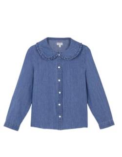 Gocco Mädchen Camisa Vaquera Volante Cuello Hemd, Jeansblau, 10 Jahre von Gocco