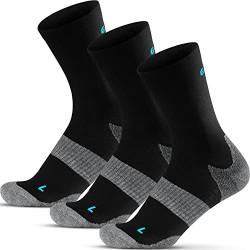 Gococo Technical Cushion High Wool 3-pack Sportsocken für Laufen und Wandern, Merino wolle, Anti-Blasen Polsterung, für Damen & Herren, 39-41 von Gococo