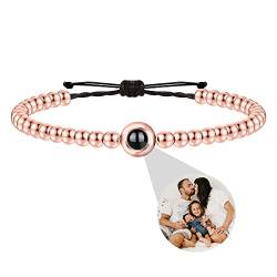 Benutzerdefinierte Armbänder mit Bildern im Inneren, personalisierte Kreis Bild Projektion Armbänder, Foto Armband kundengebundene Bilder, benutzerdefinierte Foto Geschenke für Frauen/Männer von Godchoices