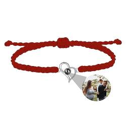 Godchoices Benutzerdefinierte Foto Projektion Armband mit Bild Innen Personalisierte Herz Foto Projektion Armband für Frauen Männer 100 Sprachen ​​ Ich liebe Sie Armband Verstellbare Seil Armbänder von Godchoices