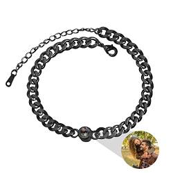 Personalisiertes Armband mit Foto Personalisiertes Fotoprojektionsarmband für Männer Frauen Kreis Fotoarmbänder Kubanisches Gliederarmband 100 Sprachen Ich liebe dich Armband für Paar beste Freundin von Godchoices