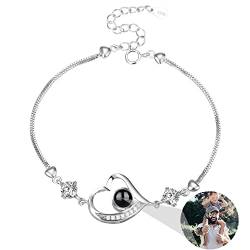 Personalisiertes Foto-Armband Personalisiertes Kreis-Fotoprojektions-Armband mit Bild im Inneren Ich liebe dich Halskette 100 Sprachen Bild-Armband für Frauen Mädchen von Godchoices