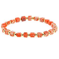 GodlSoon Personalisiertes Armband, Persönlichkeit, bunte Edelsteinperlen, verstellbares Kettenarmband, Damen- und Mädchen-Handschmuck (Color : Orange) von GodlSoon