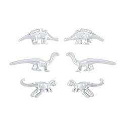 Ohrringe, Ohrstecker-Set, kleine Dinosaurier-Form, Persönlichkeit, Vintage-Schmuck (Color : White) von GodlSoon