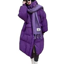 Godoboo Damen Daunenjacke Weiße Entendaune Verdickt Lang Mantel Daunenmantel mit Kapuze Casual Steppmantel Wintermantel Outdoorjacke Mantel mit Taschen von Godoboo