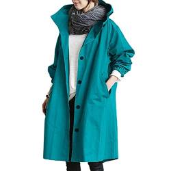 Godoboo Damen Frühling Herbst Mantel Wasserdicht Solide Windjacke Outdoor Jacken mit Kapuze Regenmantel Windjacke Regenmantel von Godoboo