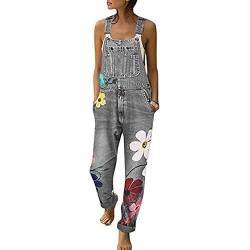 Godoboo Damen Latzhosen Denim Jumpsuit Slim Jeanslatzhose Overall Jumpsuit Playsuit Jeans Hosenanzug Damen Jeanslatzhose von Godoboo