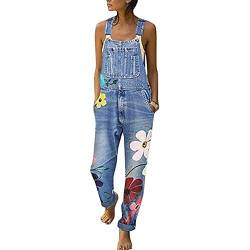 Godoboo Damen Latzhosen Denim Jumpsuit Slim Jeanslatzhose Overall Jumpsuit Playsuit Jeans Hosenanzug Damen Jeanslatzhose von Godoboo