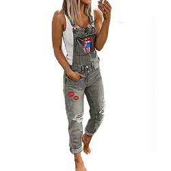 Godoboo Damen Latzhosen Denim Jumpsuit Slim Jeanslatzhose Overall Jumpsuit Playsuit Jeans Hosenanzug Damen Jeanslatzhose von Godoboo