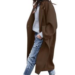 Godoboo Damen Mantel Lang Wollmantel Warme Schlanke Knöpfe Mantel Warm Übergangsmantel Wintermantel Herbst Winter Jacke Parka Outwear Mantel von Godoboo