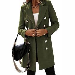 Godoboo Damen Winter Blazer Mantel Lang Wollmantel Warme üBergangsjacke Einfarbig Blazer Jacke Herbst Winter Jacke Outwear Mantel von Godoboo