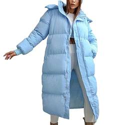 Godoboo Damen Winter Daunenjacke Lang Daunenmantel Steppmantel Warmer Daunenjacke mit Kapuze Casual Wintermantel Winter Jacken Outdoor Mantel von Godoboo