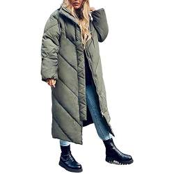 Godoboo Damen Winter Daunenjacke Lang Daunenmantel Steppmantel Warmer Daunenjacke mit Kapuze Casual Wintermantel Winter Jacken Outdoor Mantel von Godoboo