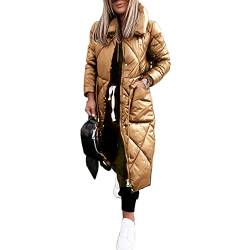 Godoboo Damen Winter Daunenjacke Lang Daunenmantel Steppmantel Warmer Daunenjacke mit Kapuze Casual Wintermantel Winter Jacken Outdoor Mantel von Godoboo