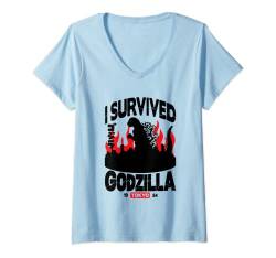 Godzilla Ich Habe Godzilla Überlebt T-Shirt mit V-Ausschnitt von Godzilla