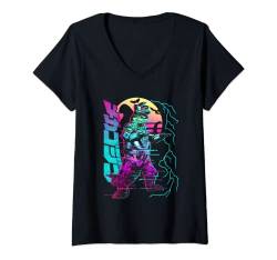 Godzilla Neon Mechagodzilla T-Shirt mit V-Ausschnitt von Godzilla