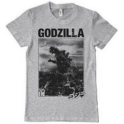 Godzilla Offizielles Lizenzprodukt Vintage Herren T-Shirt (Heather Gray), Large von Godzilla