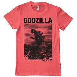 Godzilla Offizielles Lizenzprodukt Vintage Herren T-Shirt (Rot-Heather), Medium von Godzilla