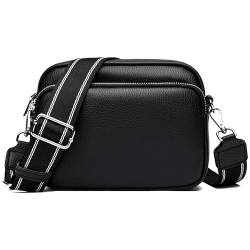 Goecice Umhängetasche Damen Klein Crossbody Bag Leder Tasche Damen Schultertasche Breiter Gurt Handtasche Damen Handytasche mit Verstellbar Abnehmbar Schultergurt von Goecice