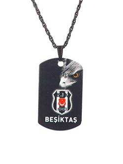 Gök-Türk Halskette Künye für Herren Unisex mit Anhänger Besiktas BJK - schwarz von Gök-Türk