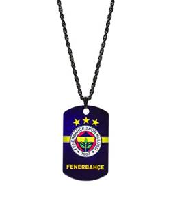Gök-Türk Halskette Künye für Herren Unisex mit Anhänger Fenerbahce FB - schwarz von Gök-Türk