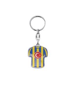 Gök-Türk Schlüsselanhänger Fenerbahce FB für Fußballfans - aus Metall Silber Farbe T-Shirt von Gök-Türk