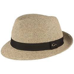 Göttmann 3-Farbiger Trilby Stroh-Hut Onyx aus Papier-Stroh für Damen & Herren von Göttmann