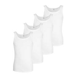 Götzburg 4er Pack Herren Unterhemd Classic Tank Top weiß - gekämmte Feinripp - 100% natürliche Baumwolle (Weiss) 12 von Götzburg