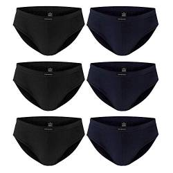 Götzburg Herren Slips, 6 Stück, Unterwäsche, Unterhosen, ohne Eingriff (L / (6), 3 x schwarz | 3 x Navy) von Götzburg