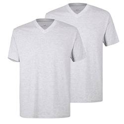 Götzburg Herren T-Shirts V-Neck 741275 2er Pack, Farbe:Grau, Größe:4XL, Artikel:-2er Pack V-Neck grau-mittel-Melange von Götzburg