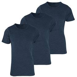 Götzburg Herren Unterhemden mit 1/2 Arm 3er Pack (3XL, Navy/fein Geringelt) von Götzburg