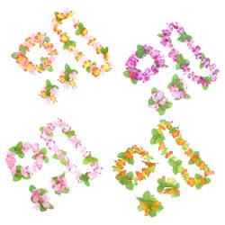 Gogogmee 4 Sätze Hawaiian Ische Blumen Gürtel Tragetaschen-organizer-einsatz Make-up-stirnband Blumengirlanden Zur Dekoration Foto-requisiten Leis Vierteiliges Set Pool-party Haar Tuch von Gogogmee