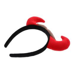 Gogogmee Dämon Horn Stirnband Hochwertige Stirnbänder Halloween-party-cosplay Cosplay-horn-stirnband Halloween-dekor-requisiten Hörner Haarreifen Teufel Stoff Bilden Haarschmuck Mädchen Rot von Gogogmee