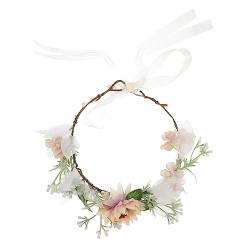 Gogogmee Kranz urlaub the holiday Hochzeit Braut Stirnband Hochzeit Stirnband Haargummis Blumengirlande Haarschmuck für die Braut Hochzeitsblumen-Stirnband Strand Schleife Fräulein Stoff von Gogogmee