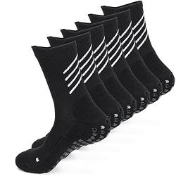 Gogogoal Anti-Rutsch Fussball Sportsocken Herren Damen Senioren Rutschfest Krankenhaus Pantoffel Socke 40-55 Grip Fußball Socke Basketball Handball Schwarz L 3P von Gogogoal