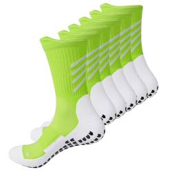 Gogogoal Rutschfeste Fussball-Sportsocken Herren Damen rutschfeste Fußballsocken Anti-Rutsch Sportsocken Wandern Basketball Laufen weiß+Grün3 M 3P von Gogogoal