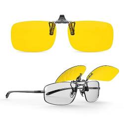 Goiteia Polarisierte Clip-on Nachtfahrbrille, Blendfreie Brille für Männer und Frauen zum Hochklappen, Reduziert effektiv Blendung von entgegenkommenden Scheinwerfern, Hochauflösende Sicht (57*36mm) von Goiteia
